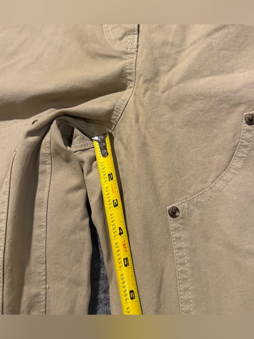 J Crew Carpenter Painter Canvas Pants Womens 28 tan High Rise Wide Baggy Cotton - Picture 10 of 16